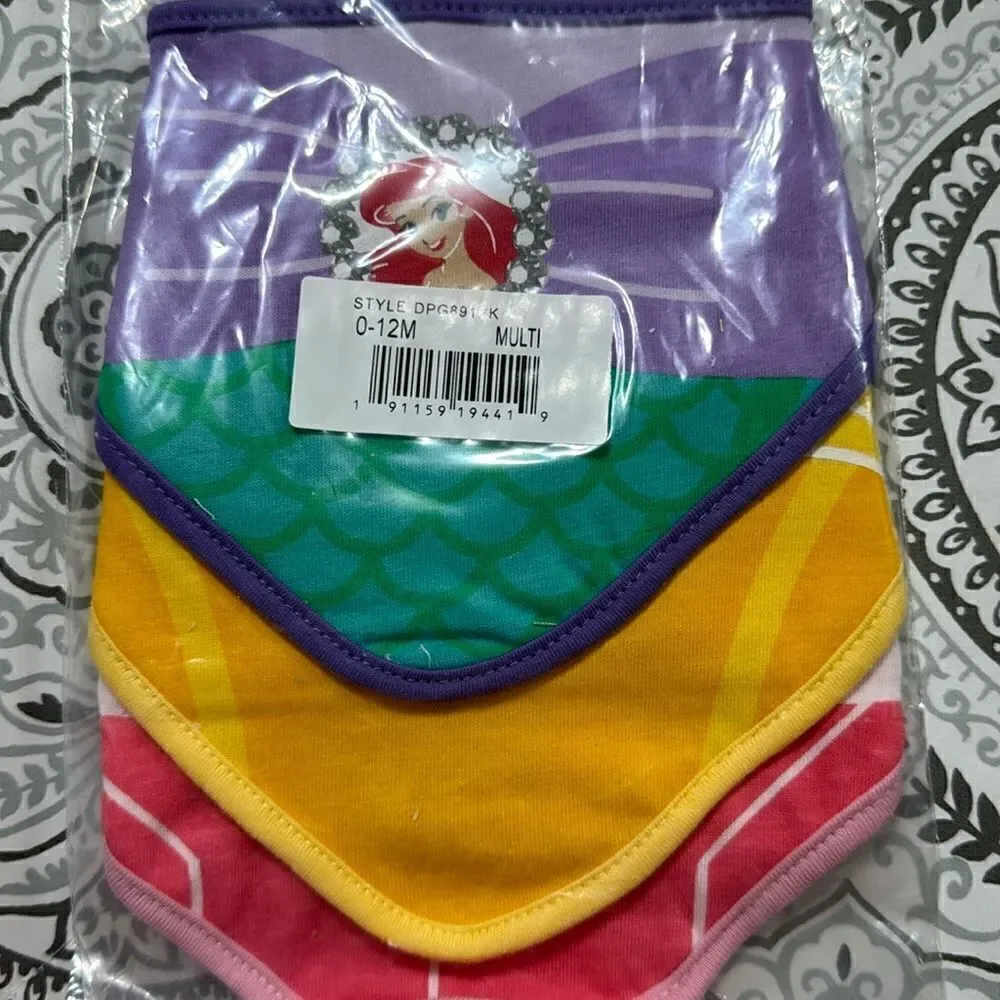 Baby Girls Disney Princess Bandana Bibs,‎ Pack of 3